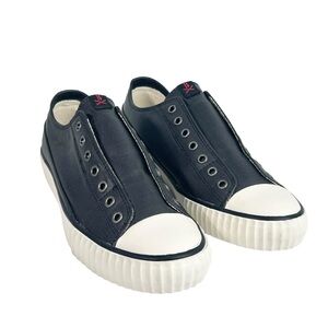 John Varvatos Bootleg Laceless Low-Top Sneakers Black White size 8.5